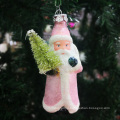 Manufacturers promotional Hand blown craft Christmas glass Santa Claus ornament hanging Holiday decorations Party Supplies